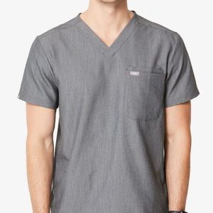 Figs Leon Three-Pocket Scrub Top Blue Sz XL